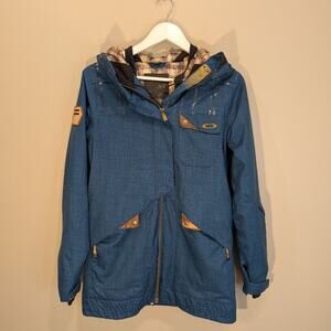 Oakley Village Jacket Teal Blue Ski Snowboard Winter Performance Gear - Size XS